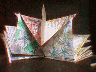 Partly folded out pages